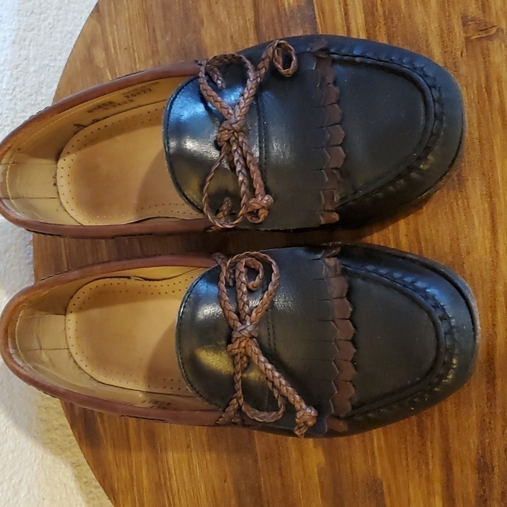 Allen Edmonds| Woodstock Black Comfort Men Loafers 2 Tone Slip On Tassels Sz.8.5